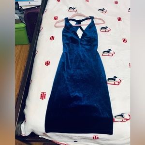 Blue velvet dress